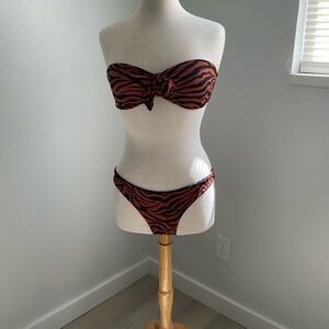 Zebra Print Bandeau Bikini